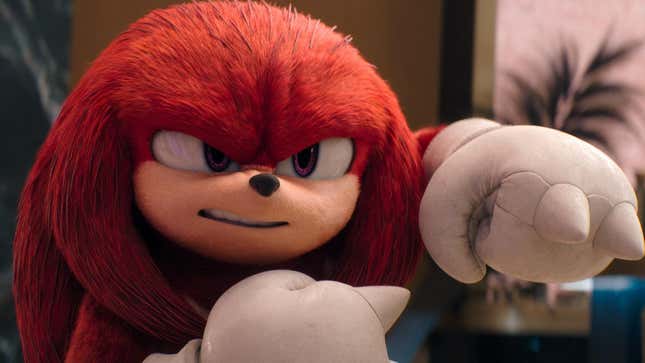 Knuckles prepares to fight.