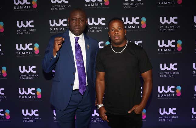 Benjamin Crump, National Civil Rights Attorney and Yo Gotti, Musician, Entrepreneur Criminal Justice Reform Advocate attend as United Justice Coalition hosts Inaugural Social Justice Summit with acclaimed activists, entertainers, attorneys, experts &amp; more at Center415 on July 23, 2022 in New York City. 