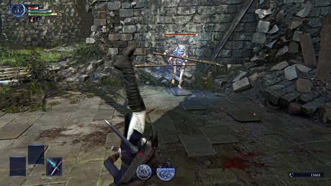 The Duchess dodges to avoid an attack from an enemy.