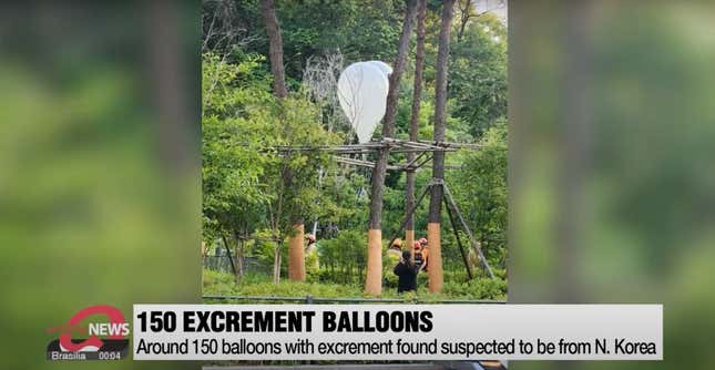 Image for article titled North Korea Resorts To Floating Poop And Garbage-Filled Balloons Over South Korea