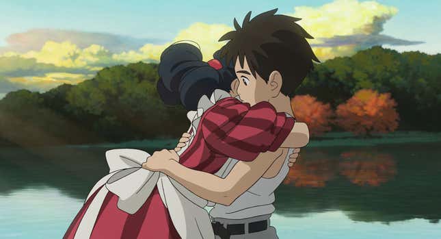 This image released by GKIDS shows a scene from Hayao Miyazaki&#39;s &quot;The Boy And The Heron.&quot; (Studio Ghibli/GKIDS via AP)