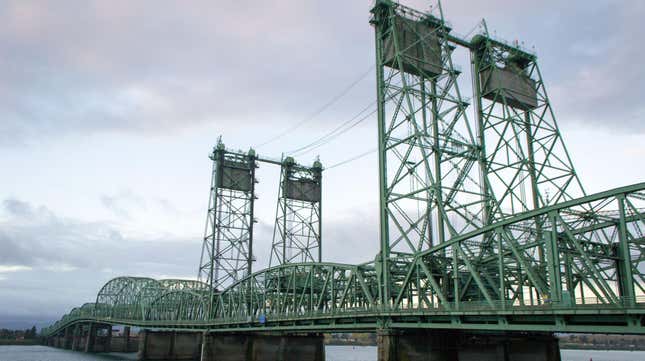 A view of the Interstate Bridge over the Columbia River between Portland and Vancouver