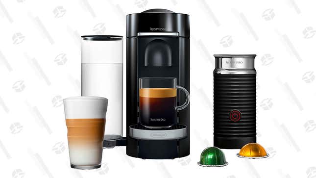 Nestle Nespresso Verto Deluxe Coffee &amp; Espresso Maker | $150 | Amazon
Nestle Nespresso Verto Deluxe Coffee &amp; Espresso Maker With Aero Milk Frother | $210 | Amazon