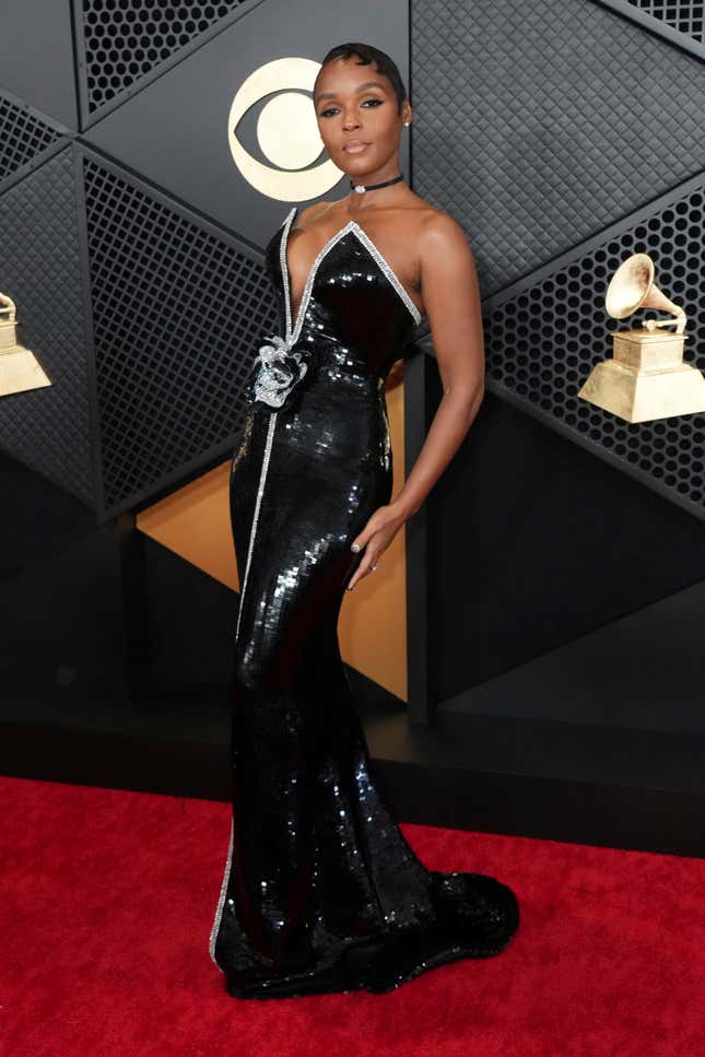 Janelle Monáe arrives at the 66th annual Grammy Awards on Sunday, Feb. 4, 2024, in Los Angeles.