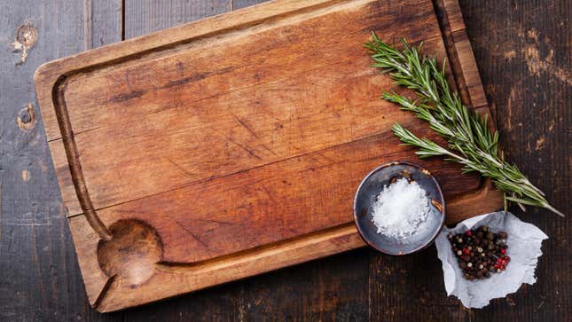 cutting board on table