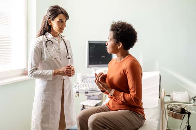 Black woman at the doctor 