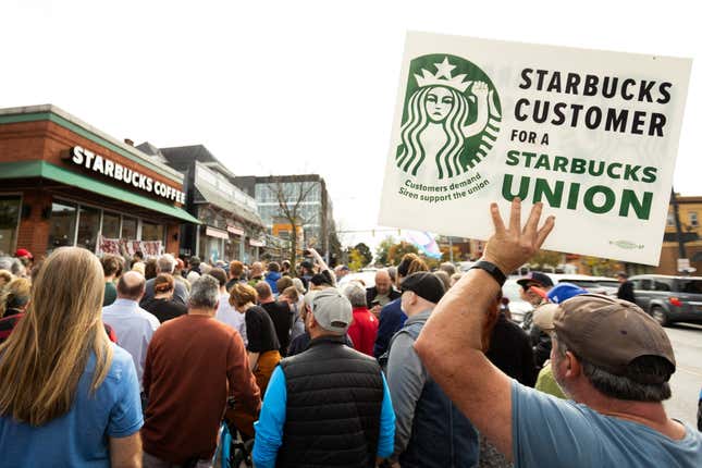 A pro-union rally in Buffalo, NY. 