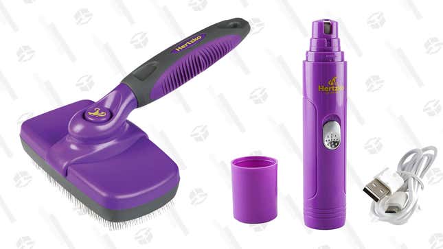 Hertzko Self Cleaning Slicker Brush | $15 | Amazon
Hertzko Electric Dog Nail Grinder | $17 | Amazon