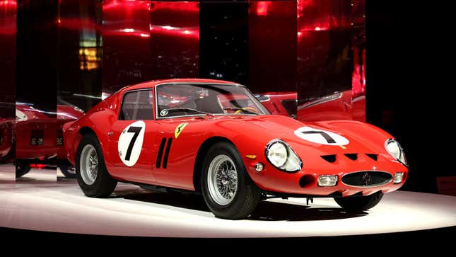 A photo of a Ferrari 250 GTO race car. 