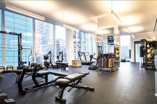 The gym is just one part of the lavish fitness center inside 50 West.