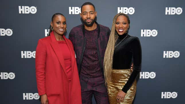  Issa Rae, Jay Ellis and Yvonne Orji attend the Lowkey “Insecure” Dinner on January 25, 2020 in Park City, Utah.