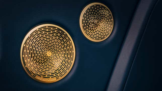 Gold speaker grilles of the Rolls-Royce Goldfinger one-off