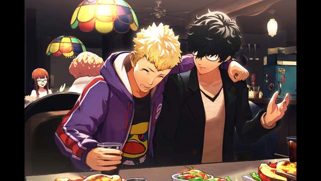 Ryuji is shown leaning on Joker in Leblanc.