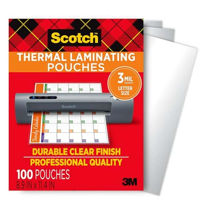 Image for article titled Scotch Thermal Laminating Pouches, Now 40% Off