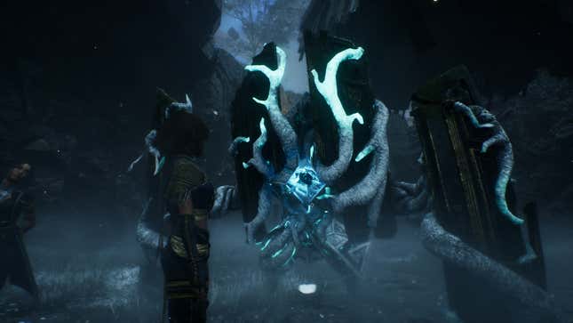The party stands before a Nevron.