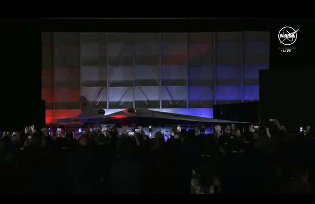 Another view of the plane in its SkunkWorks hangar.