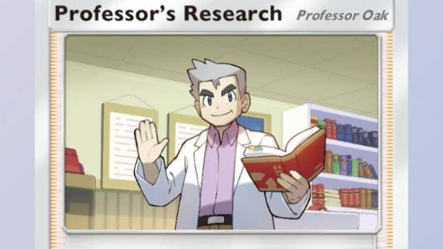 Professor Oak waves in the Professor’s Research card.