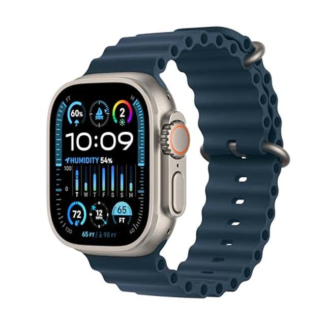 Image for article titled Apple Watch Ultra 2 [GPS + Cellular 49mm] Smartwatch with Rugged Titanium Case &amp; Blue Ocean Band One Size. Fitness Tracker, Now 12% Off