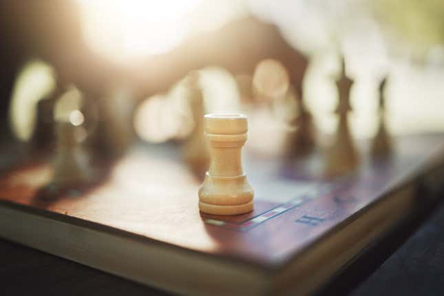 A stock image of real chess pieces