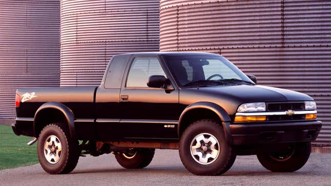 A black Chevrolet pickup truck 