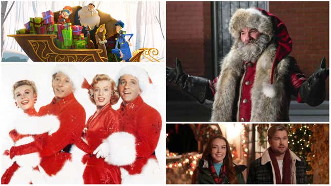 Netflix holiday films: White Christmas (Paramount/Getty Images), Klaus (Netflix), The Christmas Chronicles (Netflix), Falling For Christmas (Netflix)