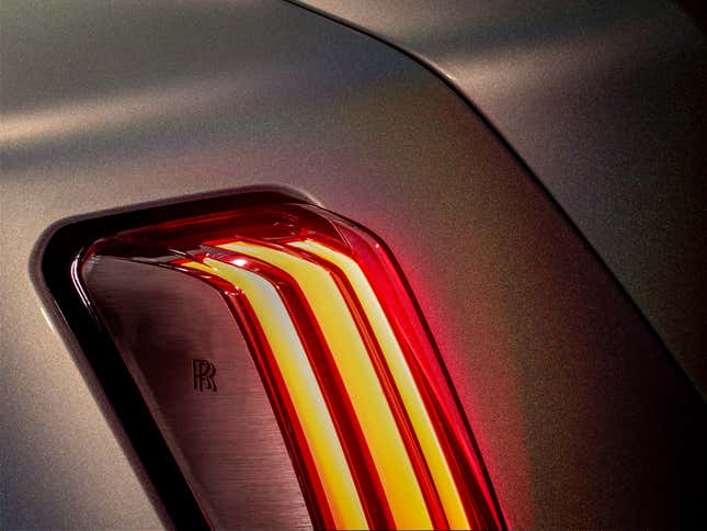 Close up of the rainbow paint on the Rolls-Royce Spectre Lunaflair