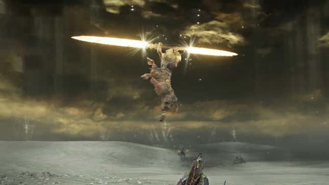 ES Fulghor leaps into the air to deliver and attack.