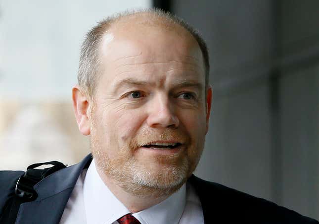 FILE - Former BBC Director General Mark Thompson arrives at Portcullis House in London, Monday, Sept. 9, 2013. Thompson was appointed as chair and CEO of CNN by David Zaslav, head of the network&#39;s parent company, Warner Bros. Discovery, which made the announcement Wednesday, Aug. 30, 2023. Thompson replaces Chris Licht, who was fired in June, and a four-person team that had been running CNN in the interim.(AP Photo/Kirsty Wigglesworth)