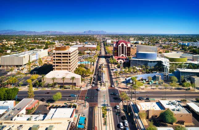 Centre-ville de Mesa, Arizona.