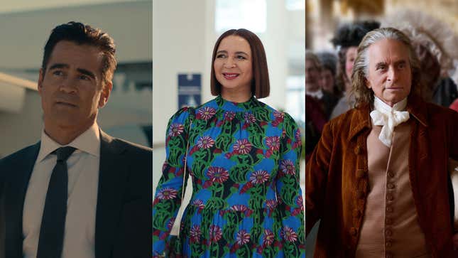 Colin Farrell in Sugar; Maya Rudolph in Loot season 2; Michael Douglas in Franklin