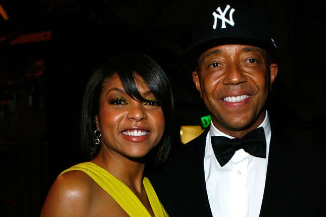 Taraji P. Henson and Producer Russell Simmons attend the CIROC Vodka, Official Spirit Sponsor Of The 2009 NAACP Image Awards Green Room held at the Shrine Auditorium on February 12, 2009 in Los Angeles, California.