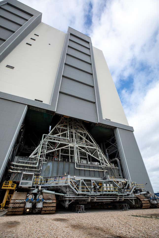 The "crawler" transporter used by NASA to move its largest rockets.
