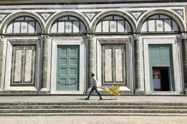 Giovanni De Gara begins his installation in San Miniato al Monte, Florence