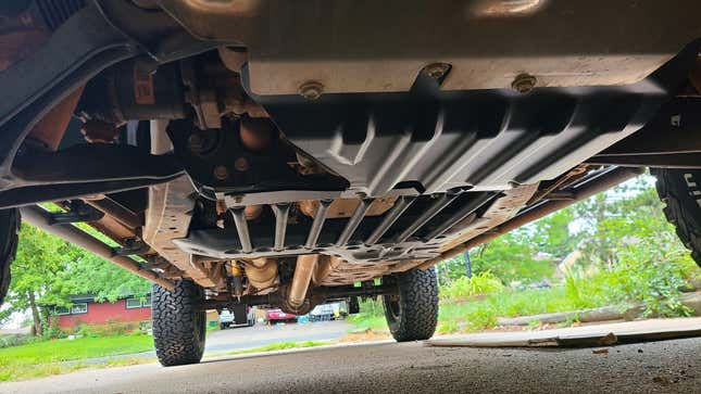 Skid plates mounted to a vehicle