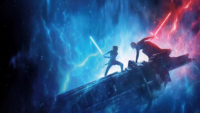 Rey & Kylo Ren in Star Wars: The Rise of Skywalker.