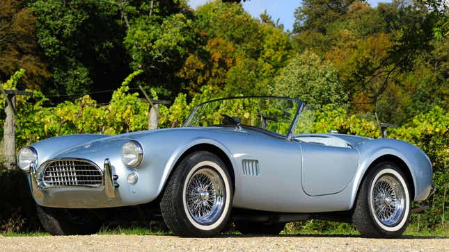 A photo of a pale blue AC Cobra