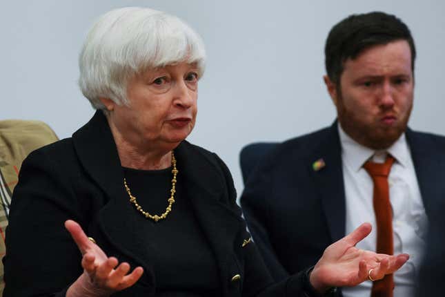 U.S. Treasury Secretary Janet Yellen speaks during an interview in New York City, U.S., September 18, 2023.