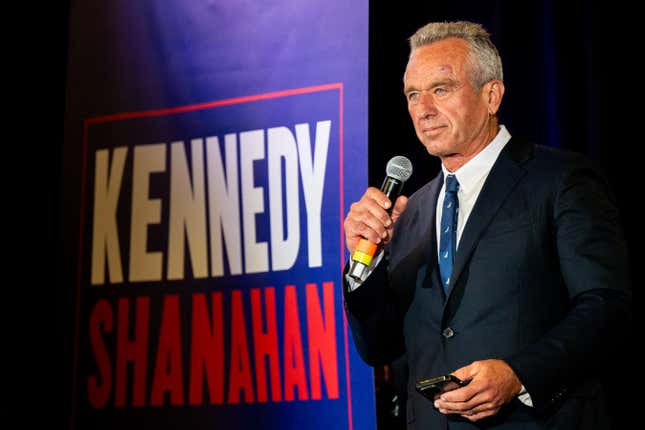 Independent Presidential candidate Robert F. Kennedy Jr. speaks to attendees during a campaign rally at Brazos Hall on May 13, 2024 in Austin, Texas.