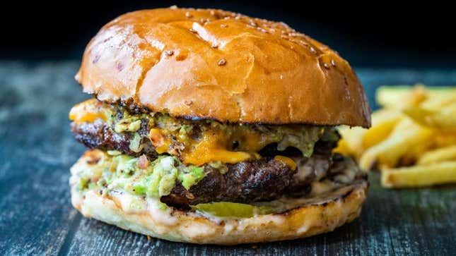 Burger with guacamole