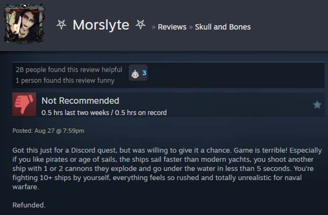 Image for article titled Skull And Bones, As Told By Steam Reviews