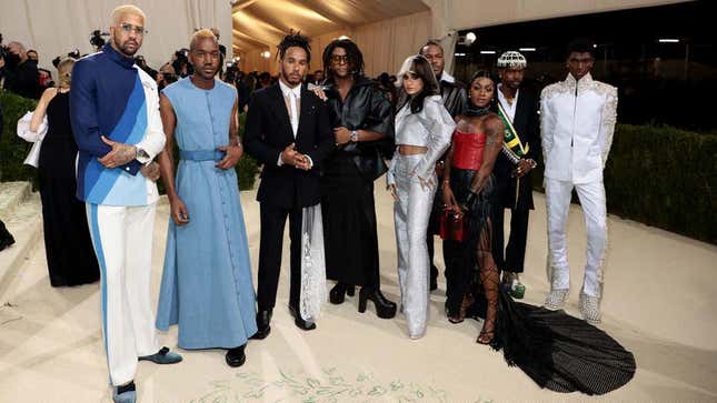 Lewis Hamilton at the Met Gala with eight Black designers