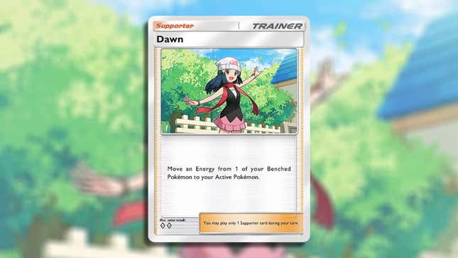 An image of the Dawn Trainer Card from Pokémon Trading Card Game Pocket.