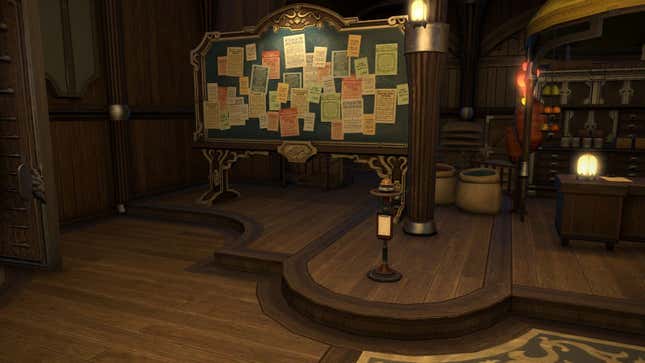 The Market Board and Summoning Bell in Gridania