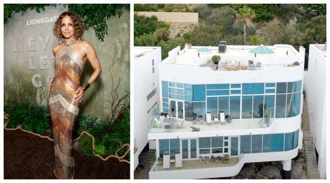 Image de l'article intitulé Jetez un œil à l’intérieur du manoir de Halle Berry à Malibu