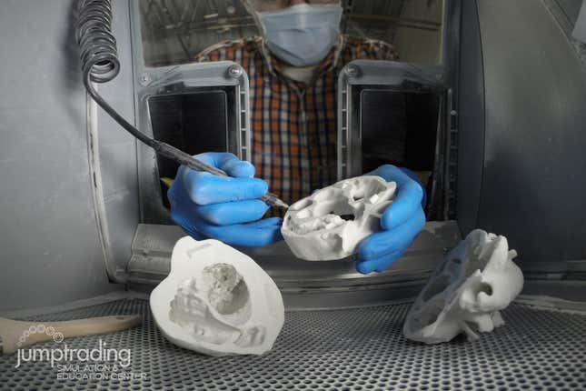 A 3D printed model of a human heart.