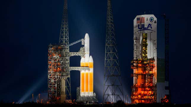 ULA’s Delta IV Heavy on its launchpad at Cape Canaveral Space Force Station in Florida.