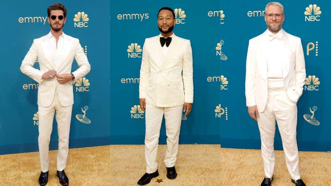 Andrew Garfield, John Legend, and Seth Rogen at the 2022 Emmy Awards