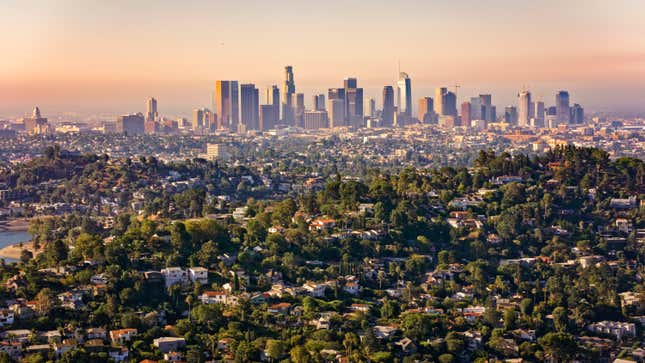 Aerial view of Los Angeles, California.