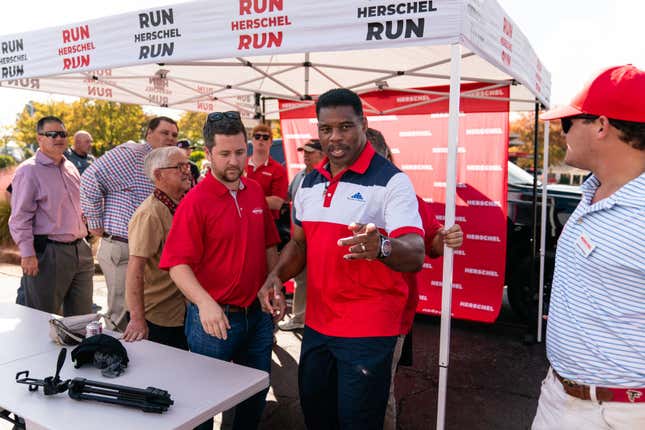 CARROLLTON, GA - OCTOBER 11: Georgia Republican Senatorial candidate Herschel Walker is seen at a campaign event on October 11, 2022, in Carrollton, Georgia. Walker is running for election against Senator Rev. Raphael Warnock (D-GA