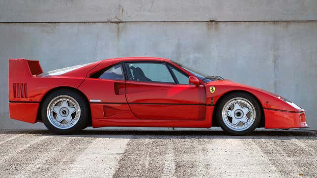 A photo of a Ferrari F40 supercar. 